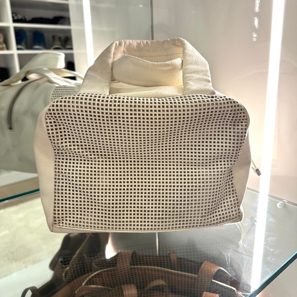 CHANEL White Caviar Leather Perforated CC Bowler Bag - Picture 2 of 12